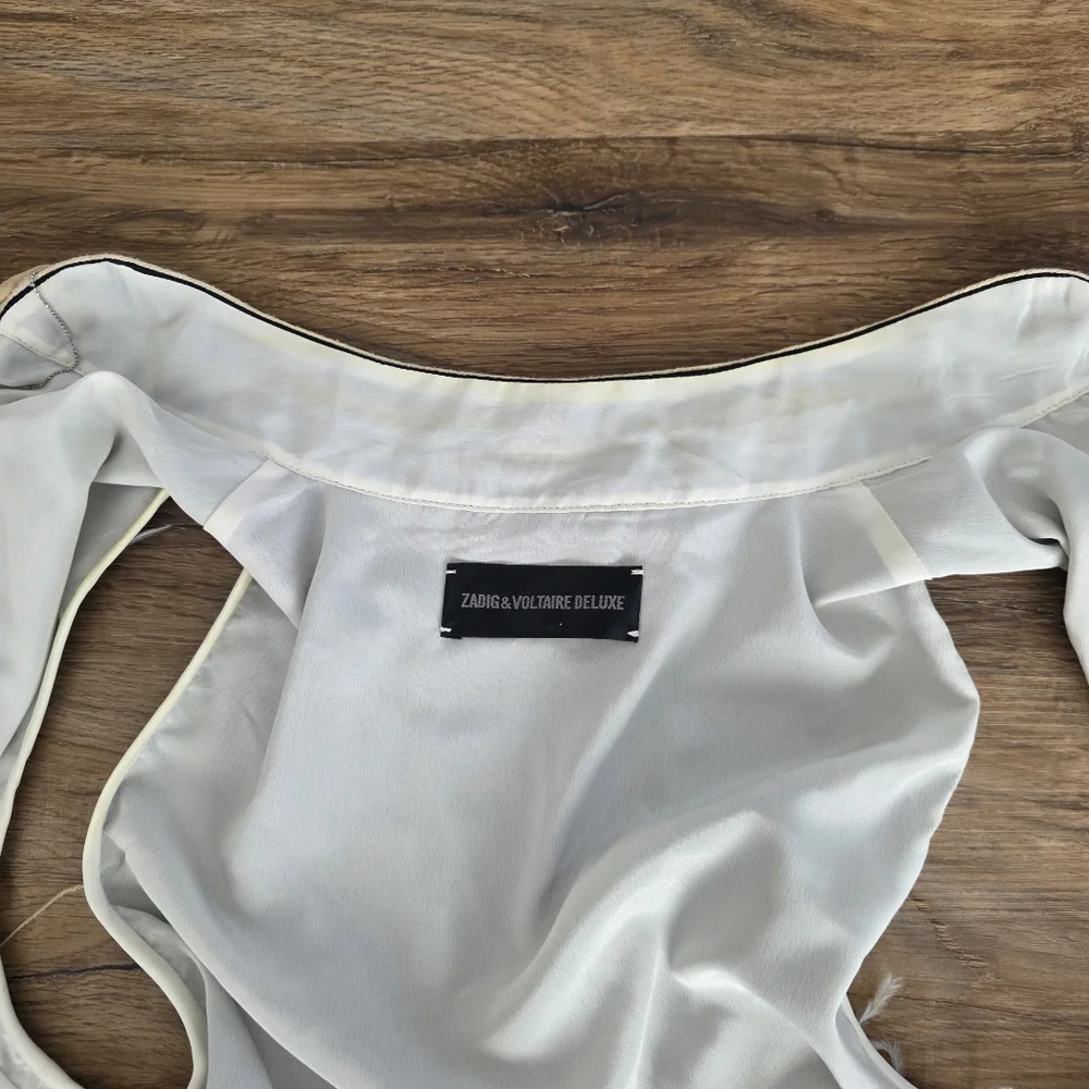 Zadig & Voltaire Silk Rhinestone and Embroidery Vest Size Small - Picture 8 of 9